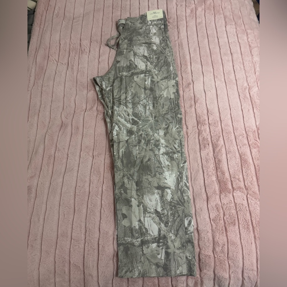 ❗️BRAND NEW ❗️Hollister Gray Camouflage Baggy Linen-Blend Pants